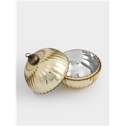 Емкость для хранения, 13х11 см, 180 мл, стекло/металл, шампань, Шар, Сhristmas time