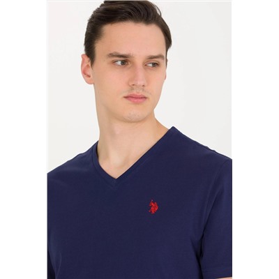 Erkek Lacivert Basic V Yaka Tişört