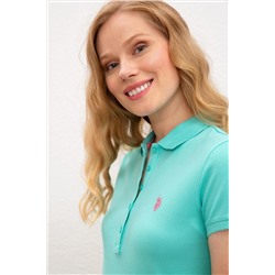 Kadın Mint Basic Polo Yaka Tişört