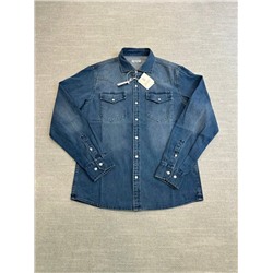 Мужская джинсовая рубашка с эффектом состаривания   Brunell*o Cucinell*i