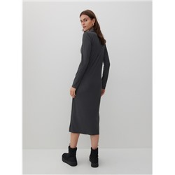 Strickkleid mit Gestreifter Struktur