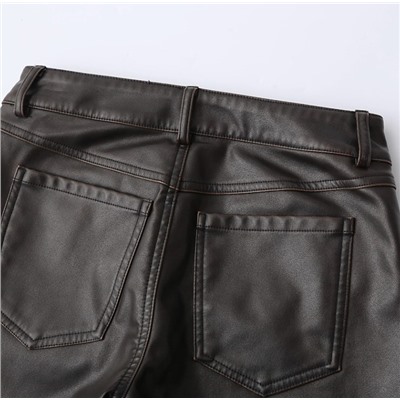 Женские повседневные облегающие кожаные брюки