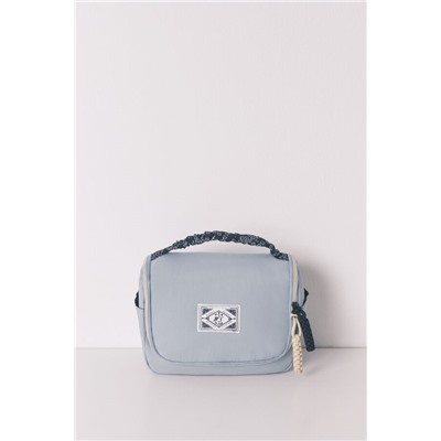 Neceser grande azul vivo flores