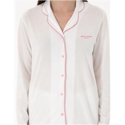 Krem Pijama Takımı