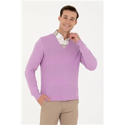 Erkek Lila Basic Kazak