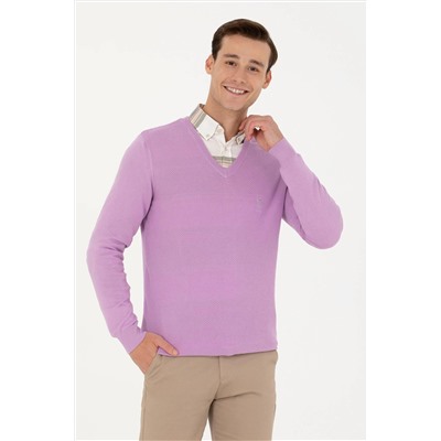 Erkek Lila Basic Kazak