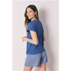 Pijama corto Snoopy azul