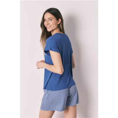 Pijama corto Snoopy azul