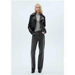 Chaqueta doble faz efecto piel