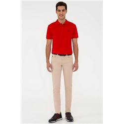 Erkek Kırmızı Basic Polo Yaka Tişört
