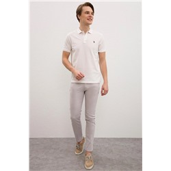 Erkek Ekru Basic Polo Yaka Tişört