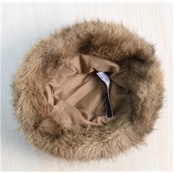 Теплая утепленная панама с искусственным мехом лисы MN*G