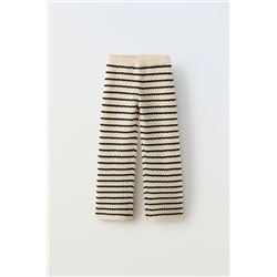 STRIPED CROCHET KNIT TROUSERS