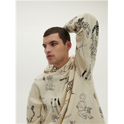 Hoodie mit durchgehendem Druck