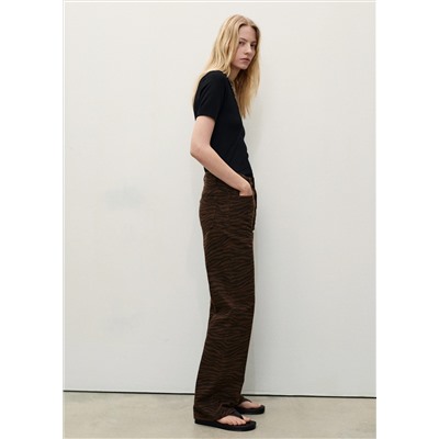 Jeans rectos estampado cebra