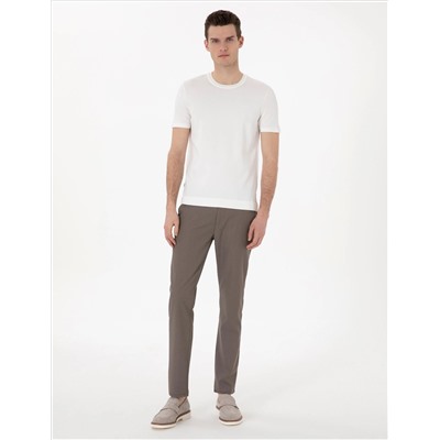 Vizon Slim Fit Beli Lastikli Kanvas Pantolon