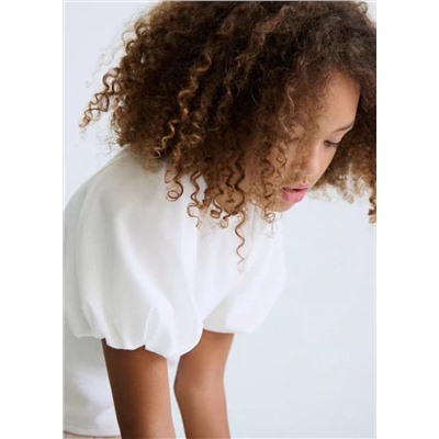 Детская блузка с пышными рукавами  МАЙОРА*Л Материал: 48% полиэстер 45% хлопок 7% эластан