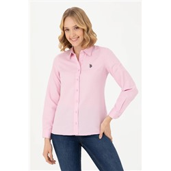 Kadın Lila Uzun Kollu Basic Gömlek