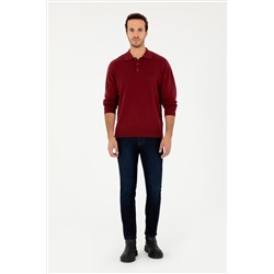 Erkek Bordo Basic Kazak
