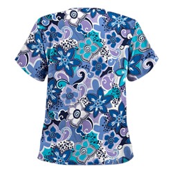 UA Swirling Flowers Navy Print Scrub Top