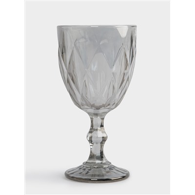 Бокал-кубок для вина, 300 мл, стекло, серый, Diamond color