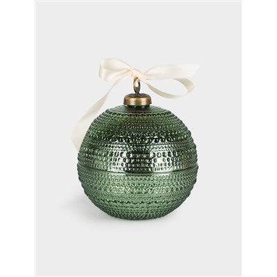 Емкость для хранения, 13х11 см, 180 мл, стекло Р/металл, зеленая, Шар, Сhristmas time