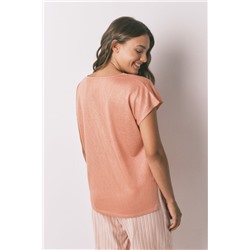 Camiseta holgada viscosa naranja lurex