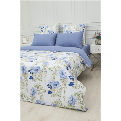 КПБ Сатин NUANCE Garden blue