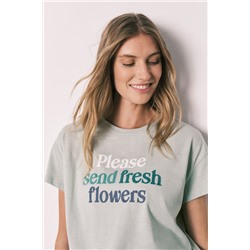 Pijama largo verde manga corta algodón estampado bandana