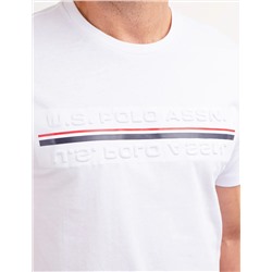 EMBOSSED SIGNATURE STRIPE JERSEY T-SHIRT