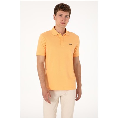 Erkek Regular Fit Polo Yaka Turuncu Basic Tişört