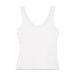 Camiseta tirantes algodón blonda gris