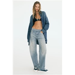 HIGH-WAIST BARREL LEG TRF JEANS