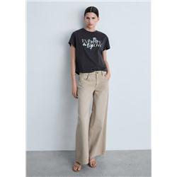 Camiseta algodón mensaje estampado