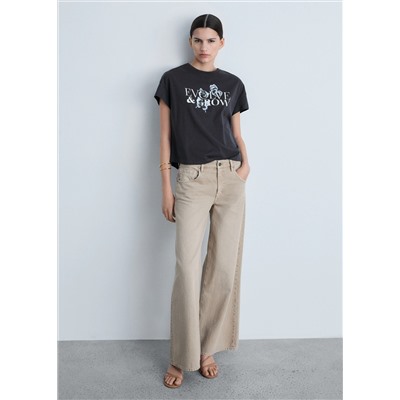 Camiseta algodón mensaje estampado