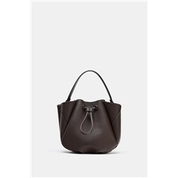 MINI BUCKET BAG WITH TOPSTITCHING