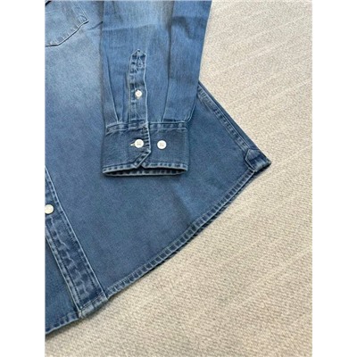 Мужская джинсовая рубашка с эффектом состаривания   Brunell*o Cucinell*i