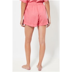 Short de pijama de lino cintura alta - Rosa