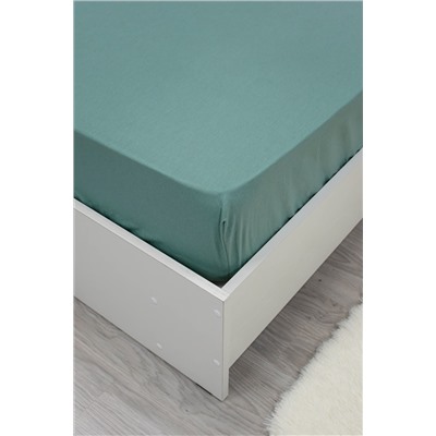 Простыня на резинке аквамарин 180х200  бязь 120гр/м Текстильная коллекция