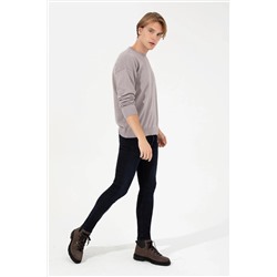 Erkek Vizon Bisiklet Yaka Triko Kazak