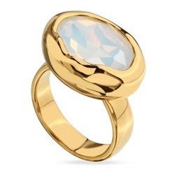 Кольцо Грация (кристаллы SW 18х13 белый опал; покрытие золото)