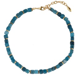 Колье Селена (кварц изумрудный 7-8мм; покрытие золото) 43-48см, Есть комплект