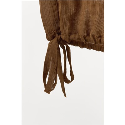 ZW COLLECTION SEMI-SHEER TROUSERS WITH TIES