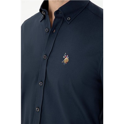 Erkek Lacivert Uzun Kollu Gömlek