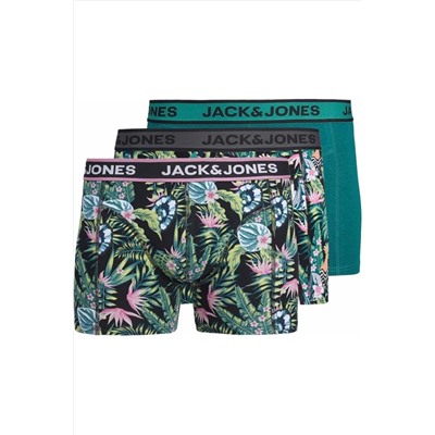 Jack & Jones Erkek 3'lü Karışık Boxer Paketi - Logo