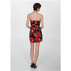 Vestido palabra de honor flores