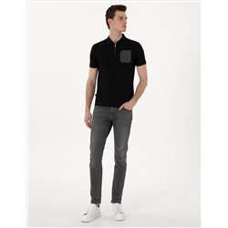 Siyah Slim Fit Polo Yaka Tişört