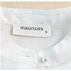 Женская нежная хлопковая рубашка с перламутровым украшением