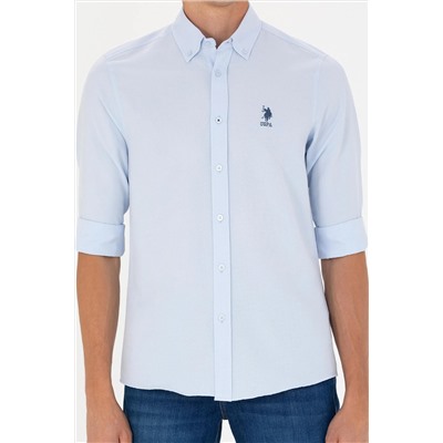 Erkek Açık Mavi Uzun Kollu Basic Gömlek