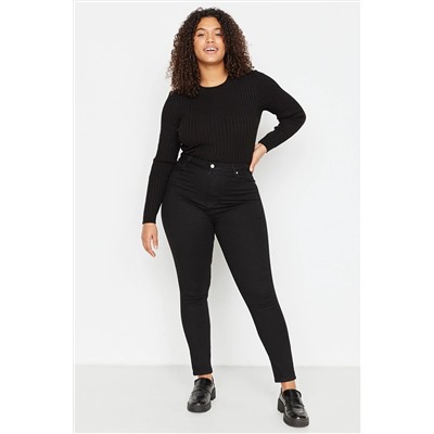 Trendyol Curve Siyah Solmayan Yüksek Bel Esnek Skinny Jeans TBBAW23CJ00061